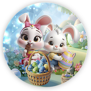 Capa Painel Redondo Sublimado - Pascoa