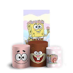 Capas Faixa Lateral e Trio Cilindro Sublimado Vest Facil - Bob Esponja