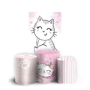 Capas Faixa Lateral e Trio Cilindro Sublimado Vest Facil - Gatinha