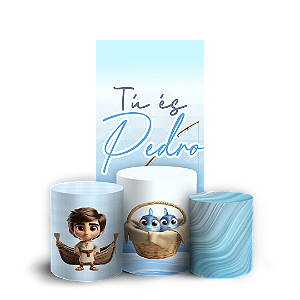 Capas Faixa Lateral e Trio Cilindro Sublimado Vest Facil - Tu Es Pedro