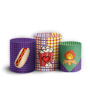 Capas Trio Cilindro Sublimado Vest Facil - Festa Junina