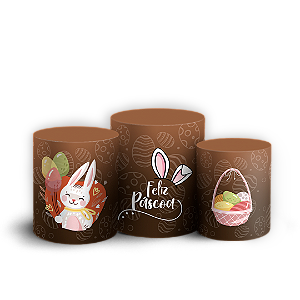 Capas Trio Cilindro Sublimado Vest Facil - Páscoa