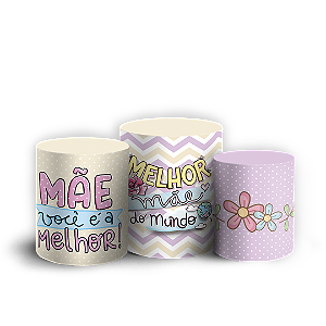 Capas Trio Cilindro Sublimado Vest Facil - Dia das Mães