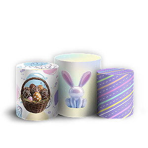 Capas Trio Cilindro Sublimado Vest Facil - Pascoa