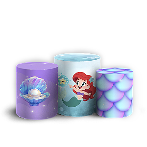 Capas Trio Cilindro Sublimado Vest Facil - Princesa Ariel