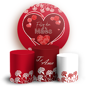 Capas Painel Redondo e Trio Cilindro Sublimado - Dia das Mães