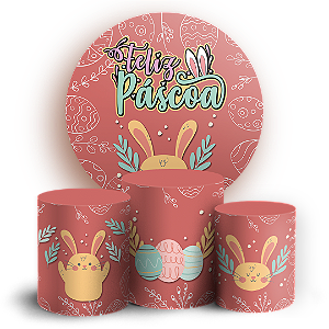 Capas Painel Redondo e Trio Cilindro Sublimado - Páscoa