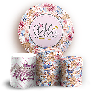Capas Painel Redondo e Trio Cilindro Sublimado - Dia das Mães