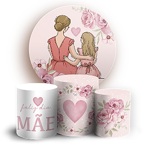Capas Painel Redondo e Trio Cilindro Sublimado - Dia das Mães