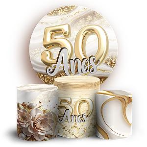 Capas Painel Redondo e Trio Cilindro Sublimado - 50-Anos
