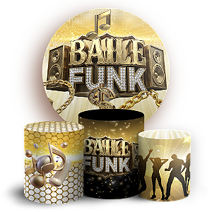 Capas Painel Redondo e Trio Cilindro Sublimado - Baile-Funk