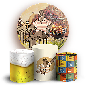 Capas Painel Redondo e Trio Cilindro Sublimado - Boteco-Zeca