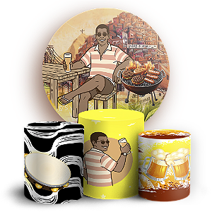 Capas Painel Redondo e Trio Cilindro Sublimado - Boteco-Zeca