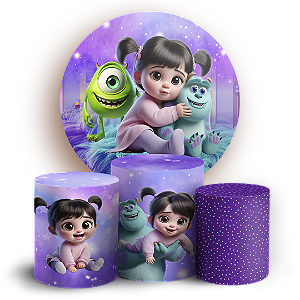 Capas Painel Redondo e Trio Cilindro Sublimado - Monstros-Sa