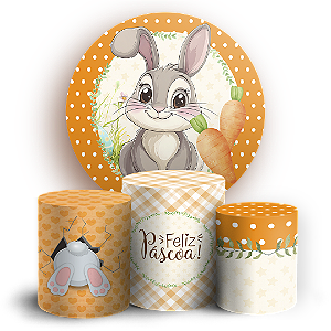 Capas Painel Redondo e Trio Cilindro Sublimado - Pascoa