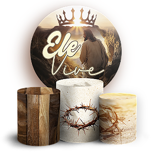 Capas Painel Redondo e Trio Cilindro Sublimado - Pascoa