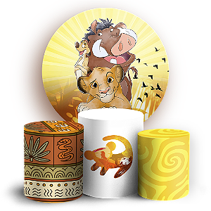 Capas Painel Redondo e Trio Cilindro Sublimado - Rei-Leão