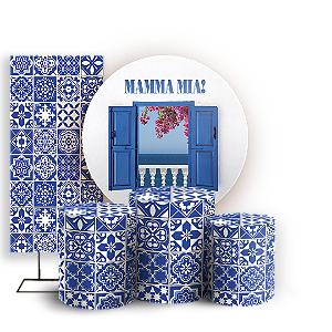 Capas Painel Redondo Trio Cilindro e Faixa Lateral Sublimado - Grécia