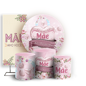 Capas Painel Redondo Trio Cilindro e Faixa Lateral Sublimado - Mãe