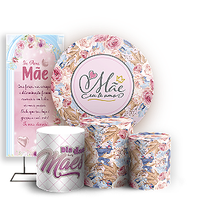 Capas Painel Redondo Trio Cilindro e Faixa Lateral Sublimado - Mãe