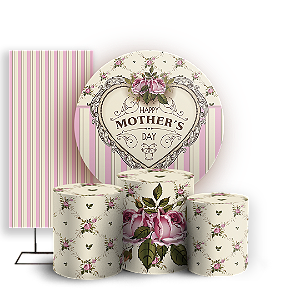 Capas Painel Redondo Trio Cilindro e Faixa Lateral Sublimado - Mãe