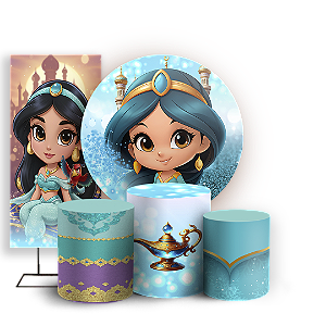 Capas Painel Redondo Trio Cilindro e Faixa Lateral Sublimado - Jasmine