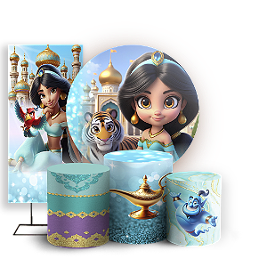 Capas Painel Redondo Trio Cilindro e Faixa Lateral Sublimado - Jasmine