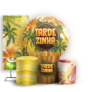 Capas Painel Redondo Trio Cilindro e Faixa Lateral Sublimado - Tardezinha