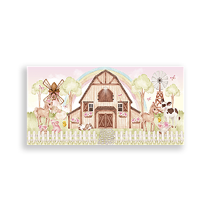 Capa Painel Retangular Sublimado - Fazendinha Rosa