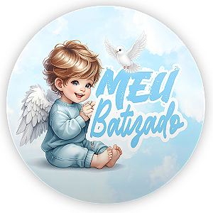 Capa Painel Redondo Sublimado - Batizado