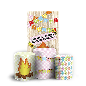 Capas Faixa Lateral e Trio Cilindro Sublimado Vest Facil - Festa Junina