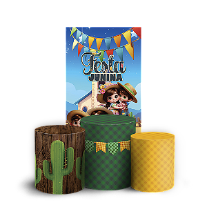 Capas Faixa Lateral e Trio Cilindro Sublimado Vest Facil - Festa Junina