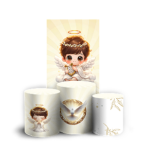 Capas Faixa Lateral e Trio Cilindro Sublimado Vest Facil - Batizado