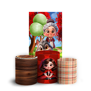 Capas Faixa Lateral e Trio Cilindro Sublimado Vest Facil - Chapeuzinho Vermelho