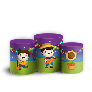 Capas Trio Cilindro Sublimado Vest Facil - Festa Junina