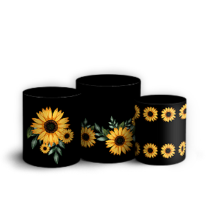 Capas Trio Cilindro Sublimado Vest Facil - Girassol Floral