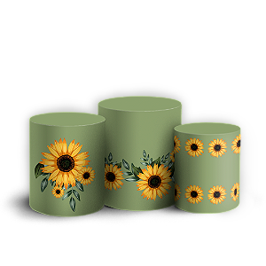 Capas Trio Cilindro Sublimado Vest Facil - Girassol Floral