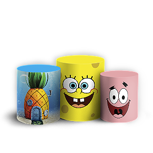 Capas Trio Cilindro Sublimado Vest Facil - Bob Esponja