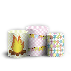 Capas Trio Cilindro Sublimado Vest Facil - Festa Junina