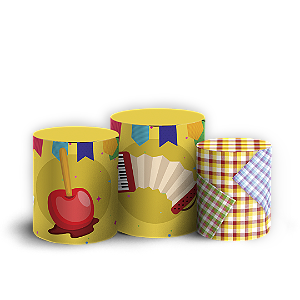 Capas Trio Cilindro Sublimado Vest Facil - Festa Junina