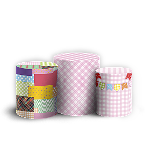 Capas Trio Cilindro Sublimado Vest Facil - Festa Junina