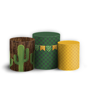 Capas Trio Cilindro Sublimado Vest Facil - Festa Junina