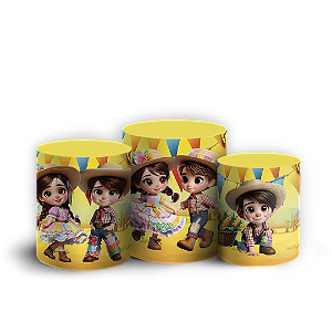 Capas Trio Cilindro Sublimado Vest Facil - Festa Junina