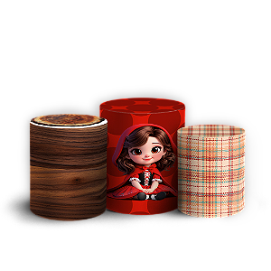 Capas Trio Cilindro Sublimado Vest Facil - Chapeuzinho Vermelho