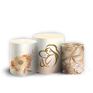 Capas Trio Cilindro Sublimado Vest Facil - Dia Das Mães