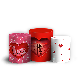 Capas Trio Cilindro Sublimado Vest Facil - Dia Dos Namorados