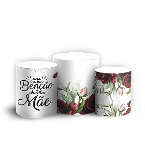 Capas Trio Cilindro Sublimado Vest Facil - Dias das Mães