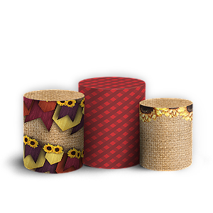 Capas Trio Cilindro Sublimado Vest Facil - Festa Junina