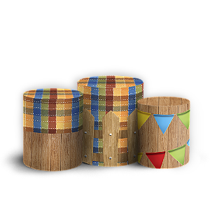 Capas Trio Cilindro Sublimado Vest Facil - Festa Junina