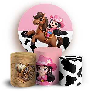 Capas Painel Redondo e Trio Cilindro Sublimado - Ana Castela   Turma Da Boiadeirinha